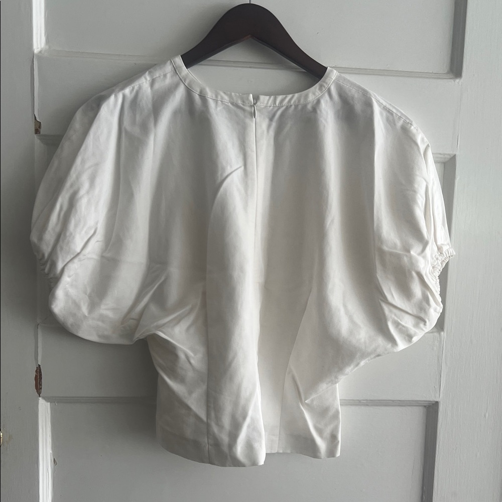 Club Monaco Ivory Blouse with Draped Sleeves - Picture 3 of 3